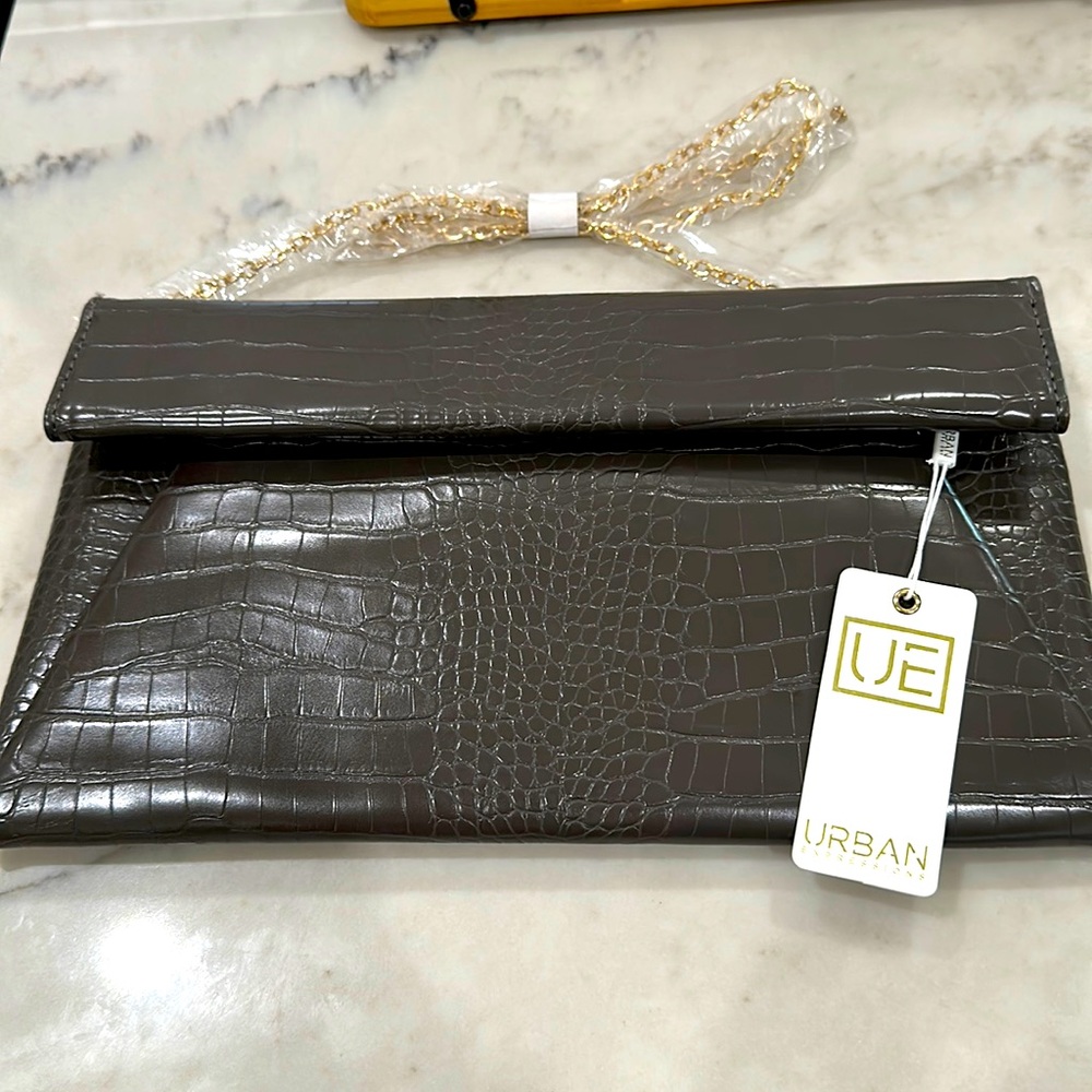 Urban Expressions Snake Skin Grey Clutch
